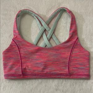 🍋Iviva By Lululemon Pink and Mint Reversible Strappy Sports Bra Size S